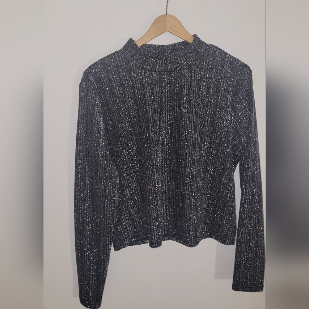 Elegant Black Glittery Sweater